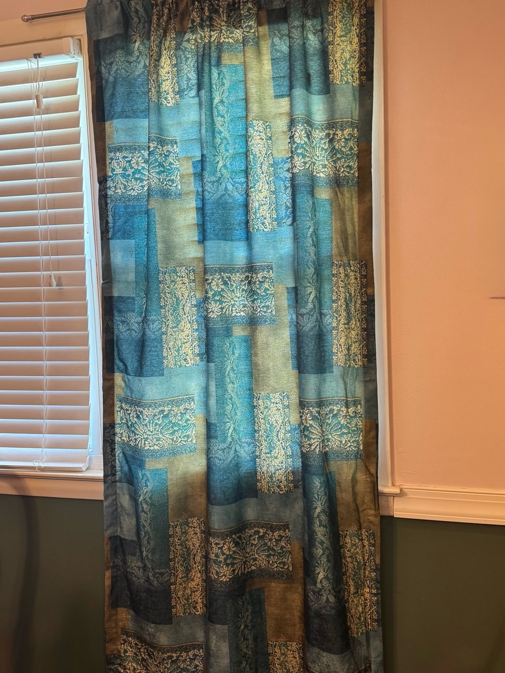 Blue Patterned Window Curtain Panel - Home Accents